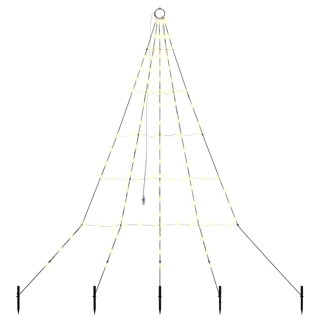 LED Christmas Tree with Ground Spikes Warm White 180 cm Metal